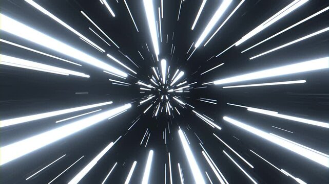 White Hyper Space Jump Background VJ Loop l 4K