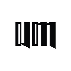 UM monogram logo design letter text name symbol monochrome logotype alphabet character simple logo