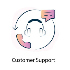 Vector icon for customer support in online services. Represents live chat, assistance, and issue resolution for enhanced user experience.