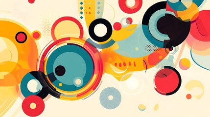 Obraz premium Abstract circles in vibrant colors. Dynamic composition. Possible use Graphic design inspiration