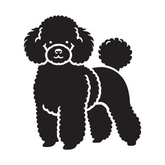 Bichon Frise silhouette featuring a playful and cheerful stance - Bichon Frise illustration - minimal Bichon Frise vector - dog silhouette
