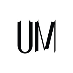 UM monogram logo design letter text name symbol monochrome logotype alphabet character simple logo