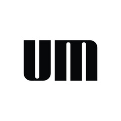 UM monogram logo design letter text name symbol monochrome logotype alphabet character simple logo
