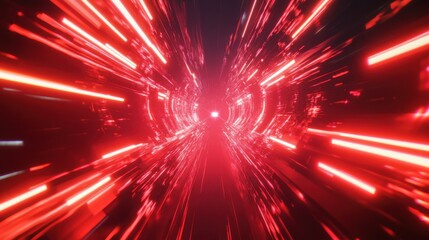 Obraz premium red abstract moving smoothed lines with futuristic glowing effec