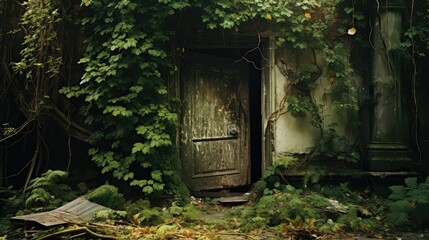 Naklejka premium weathered open door