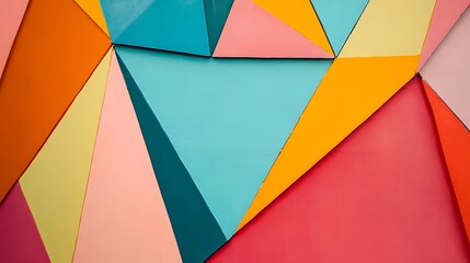 Fototapeta premium Colorful triangular pattern wall art