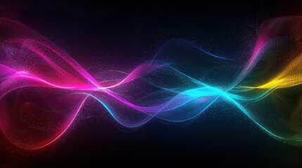 Fototapeta premium Modern Digital Abstract Art with Glowing Lines and Neon Colors