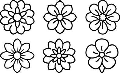 set of vector flowers