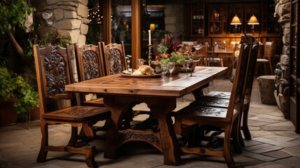 Fototapeta premium carvings handmade wood furniture