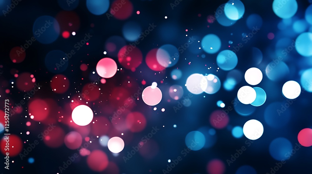 Poster Abstract bokeh lights with vibrant colors.  Possible use for backgrounds in design projects or digital art