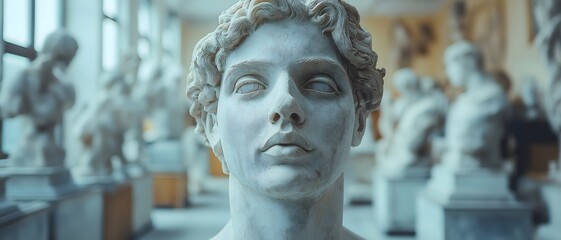 Sculpture Workshop With Images.  Illustration On The Theme Of Art, Religion And Sculpture. Generative A 