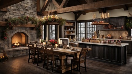 Fototapeta premium farmhouse holiday kitchens