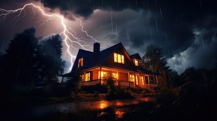 bolt lightning hitting house