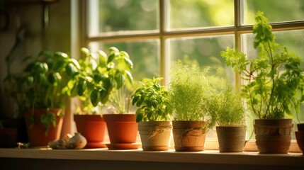 basil plant window