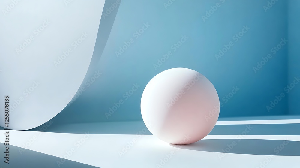 Poster minimalist abstract scene with sphere, studio light