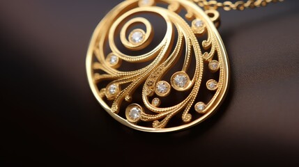 pendant gold filagree