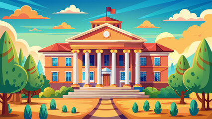 courthouse vector illustration