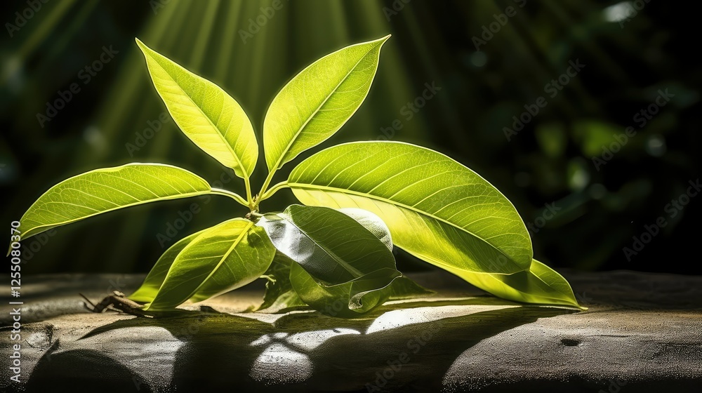 Poster green lemon leaf