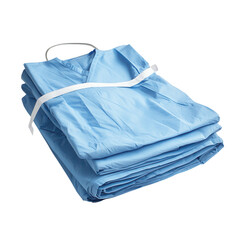 Hospital gown neatly folded, showcasing clean lines and fabric texture, ideal for medical contexts or design elements.