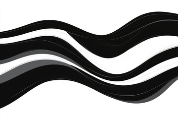 A minimalistic black and white abstract wave design, with sleek curves and high contrast.
