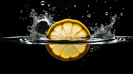 slice lemon black water