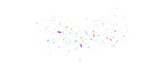 Celebration background with confetti and colorful ribbons. Luxury greeting card template for birthday, party, or event decoration. Festive surface pattern design.