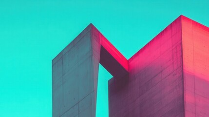 Abstract architecture with vibrant colors