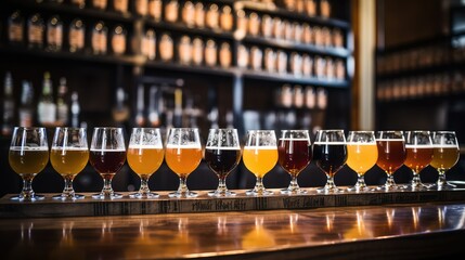 tasting beer samples