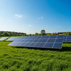 solar panels on the field outdoor and environment
