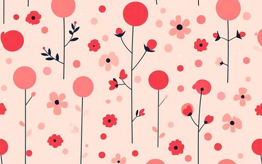 Abstract floral pattern, pastel colors, seamless design, background image, design element