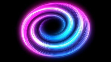 Mesmerizing Neon Swirl of Radiant Pink and Cyan Light in Futuristic Glow
