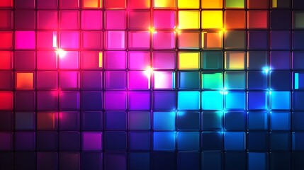 Vibrant Colorful Abstract Mosaic: A Digital Art Piece