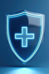 Obraz premium Protective health shield icon digital design futuristic environment technology concept