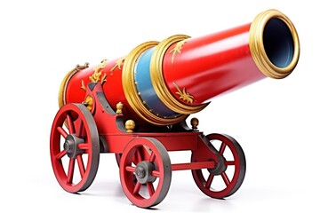 Circus cannon white background cylinder conflict.