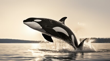 Fototapeta premium killerwhale black white animal