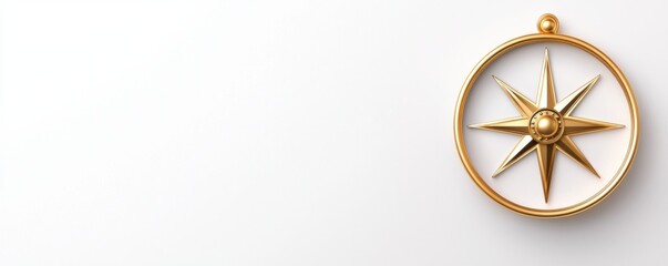 Obraz premium Navigating life's journey a golden compass symbolizing direction minimalist design modern aesthetic close-up view