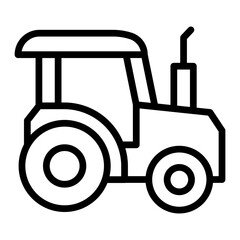 Tractor Vector Line Icon Design