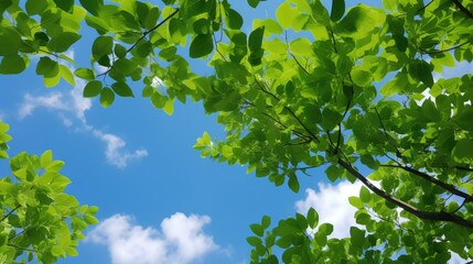 Obraz premium blue sky and leaves