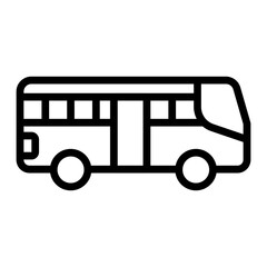 School Bus Vector Line Icon Design