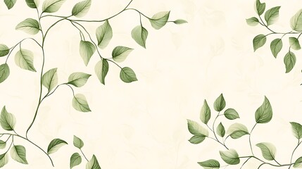 Elegant Green Leaves Watercolor Botanical Illustration