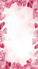 Obraz premium Rose Heart Vertical Valentine Border