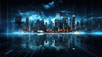 Obraz premium cityscape blue and background