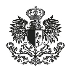 Fototapeta premium Ornate heraldic eagle emblem