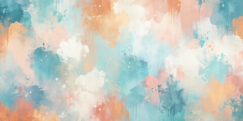 Obraz premium Abstract Pastel Hues A Dreamy Textured Background of Soft Brushstrokes and Splashes