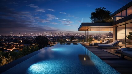 Fototapeta premium contemporary house with pool