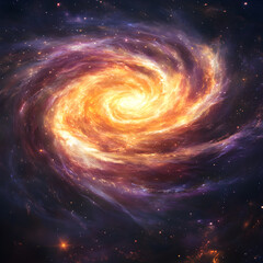 Cosmic Symphony: A swirling galaxy of vibrant colors explodes in a mesmerizing display of cosmic beauty, evoking a sense of awe and wonder. 