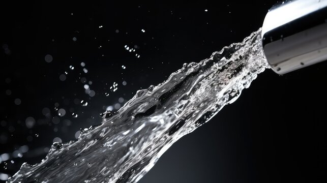 sprkling water from a faucet