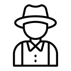 Farmer Vector Line Icon Design