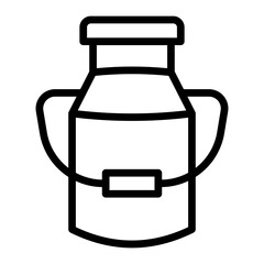 Milk Pail Vector Line Icon Design