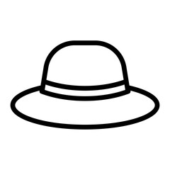 Farmer Hat Vector Line Icon Design